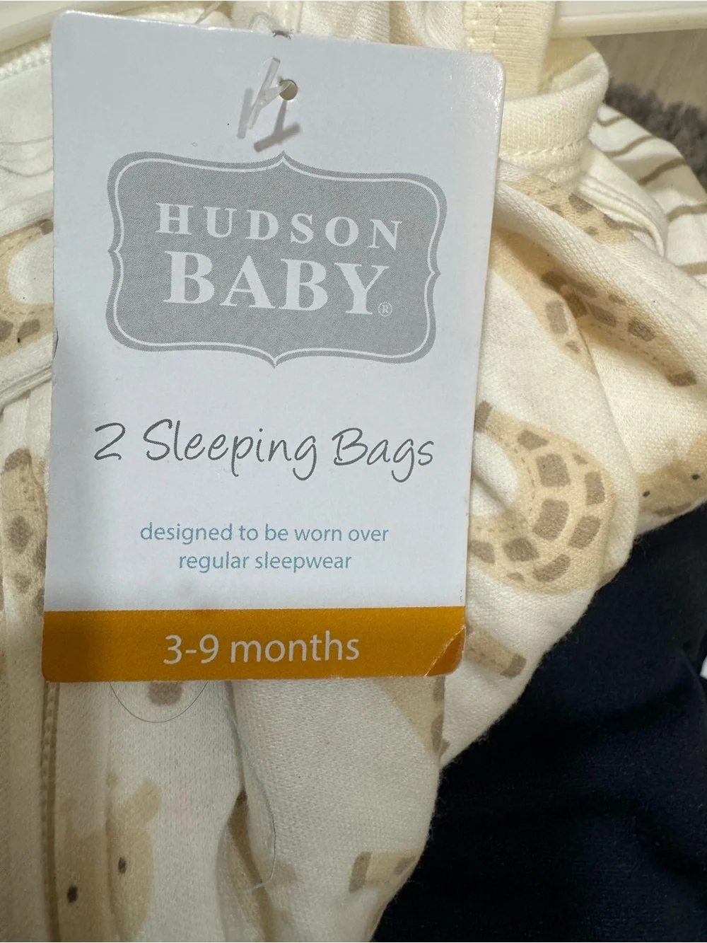 Hudson Baby Beige & White Giraffe Sleep Sack